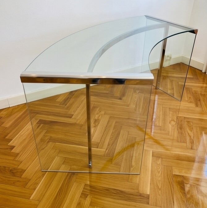 Gallotti & Radice, President Junior — Glasschreibtisch, 1971